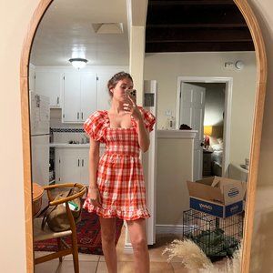 Show me your mumu plaid red dress